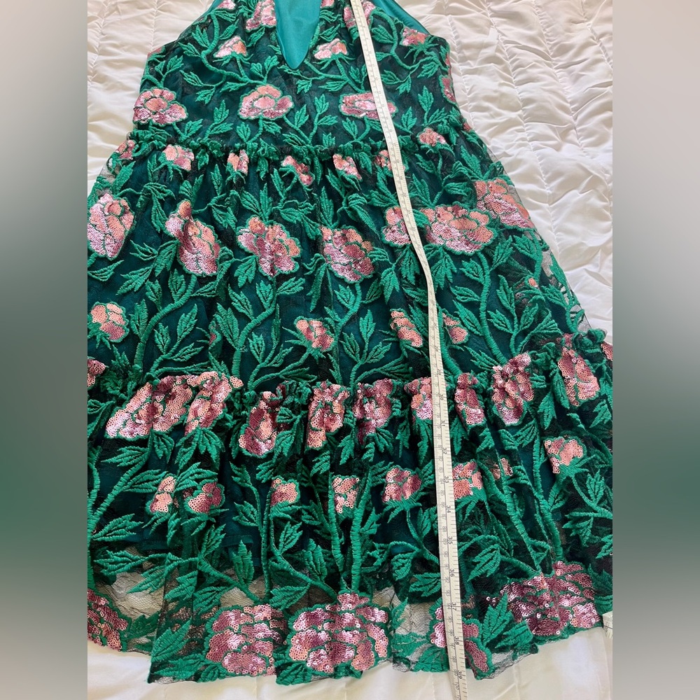 Belle Badgley Mischka Green Pink Sundress - Picture 11 of 11